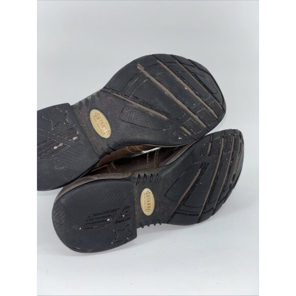 Shyanne Womens Size 9.5 Brown Green Leather Square Toe Cowboy Stockman Boots - Picture 10 of 10